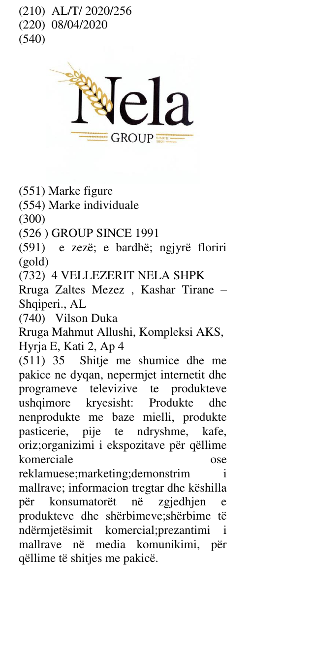 Zëri i markës GROUP SINCE 1991 në buletin