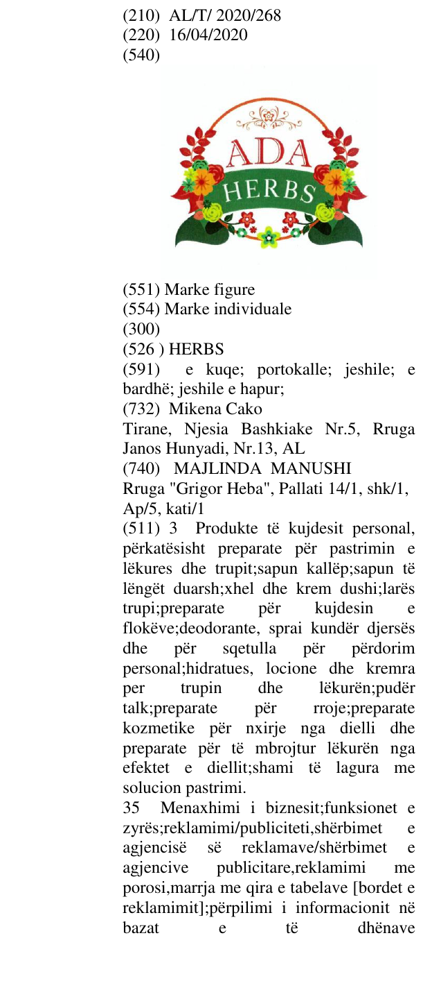 Zëri i markës HERBS në buletin