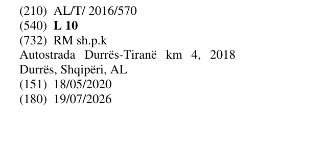 Zëri i markës L 10 në buletin