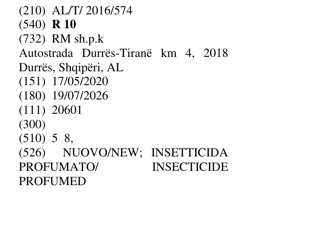 Zëri i markës R 10 në buletin