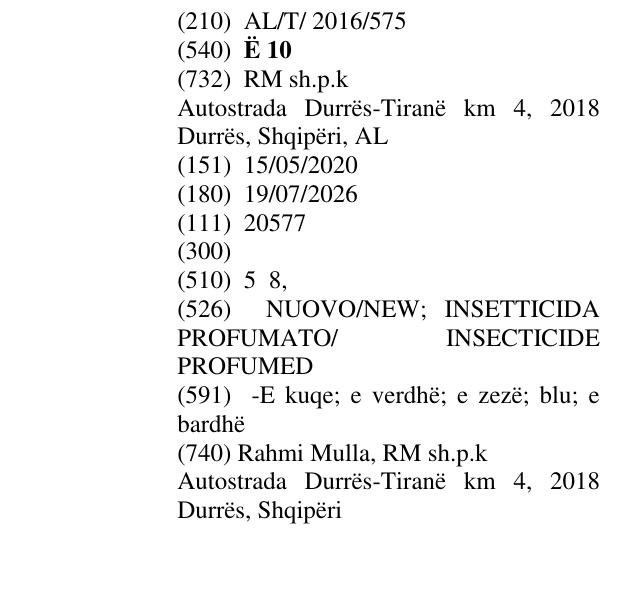 Zëri i markës Ë 10 në buletin