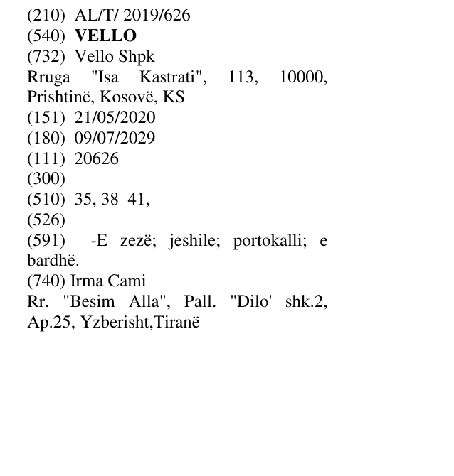 Zëri i markës VELLO në buletin