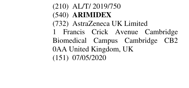 Zëri i markës ARIMIDEX në buletin