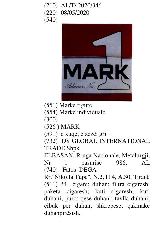 Zëri i markës MARK në buletin