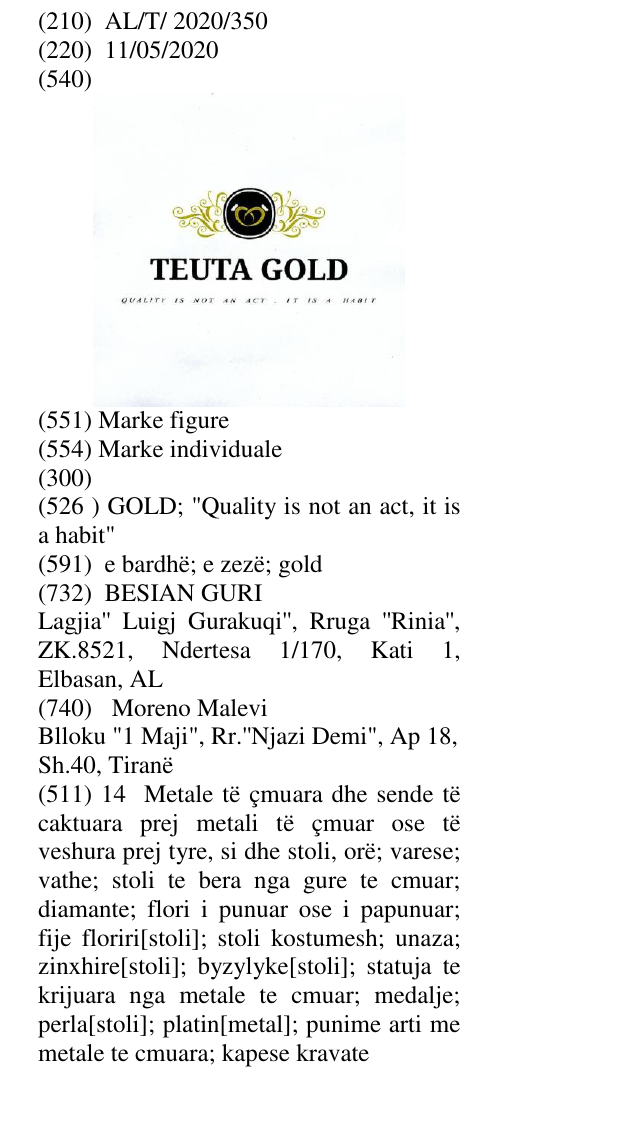Zëri i markës GOLD; "Quality is not an act, it is a habit" në buletin