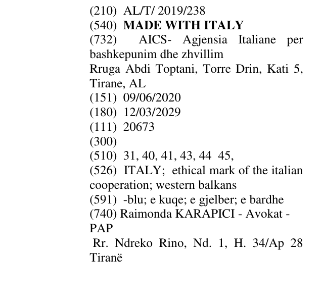 Zëri i markës MADE WITH ITALY në buletin