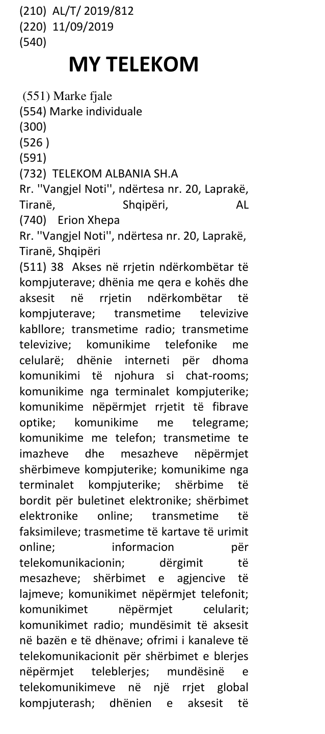 Zëri i markës MY TELEKOM në buletin
