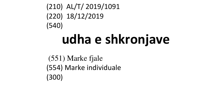 Zëri i markës udha e shkronjave në buletin