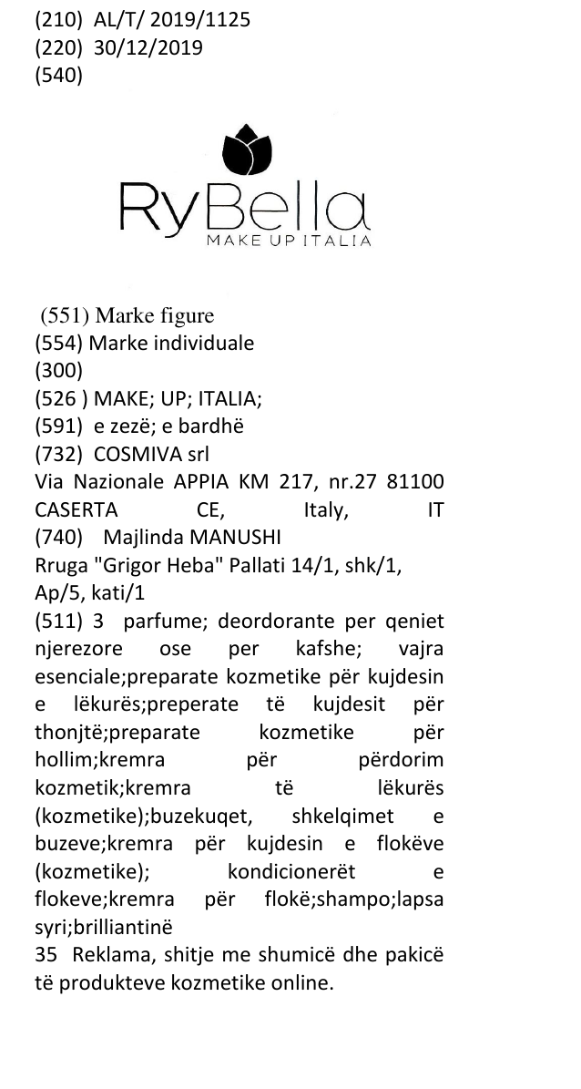Zëri i markës MAKE; UP; ITALIA; në buletin