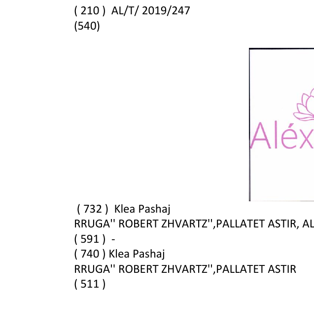 Zëri i markës Alexandra në buletin
