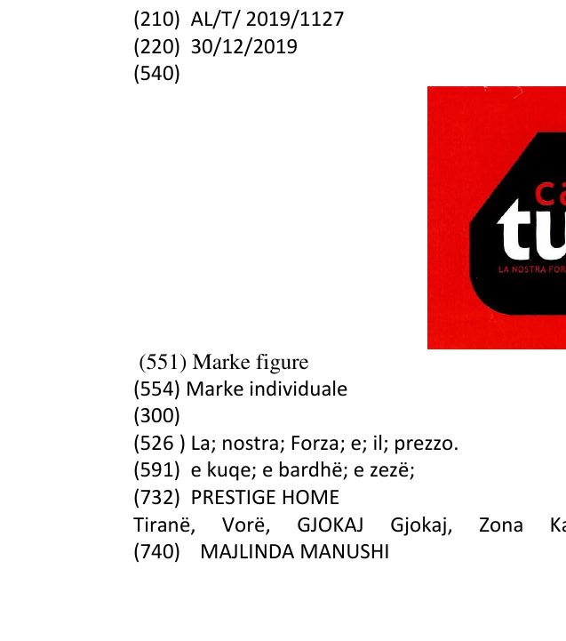 Zëri i markës La; nostra; Forza; e; il; prezzo. në buletin