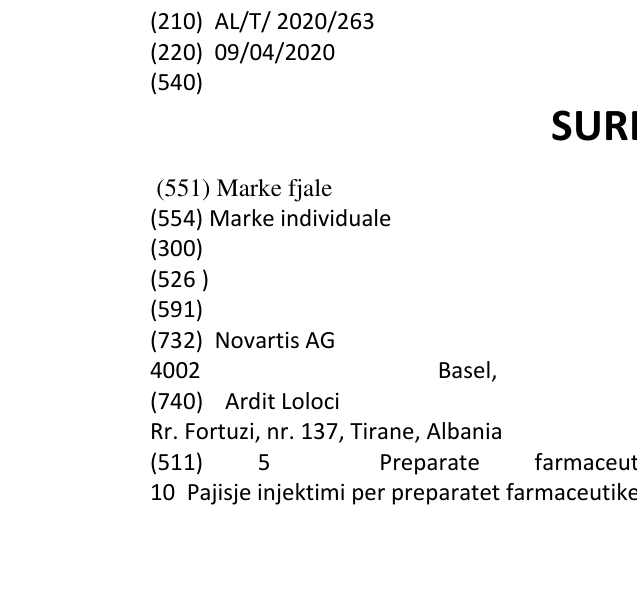 Zëri i markës SUREPAL në buletin