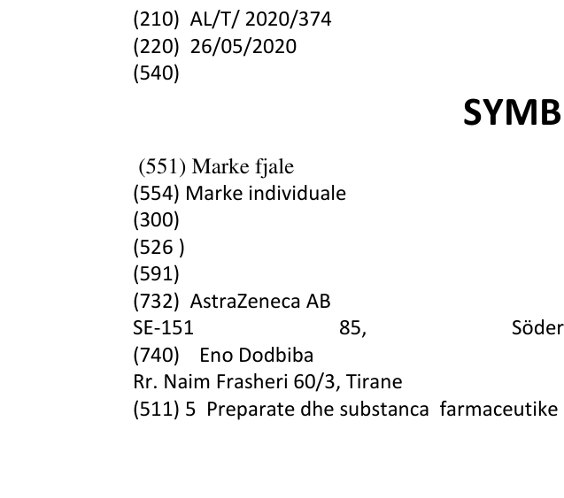 Zëri i markës SYMBICORT në buletin