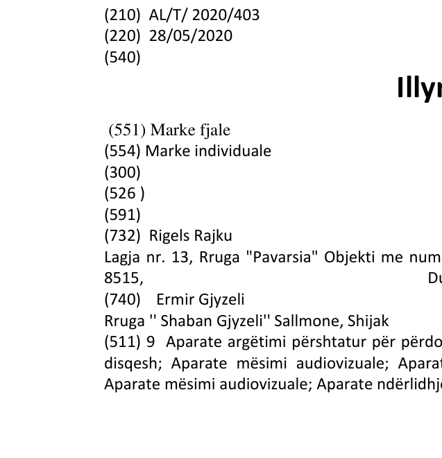 Zëri i markës Illyrian në buletin