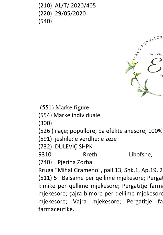 Zëri i markës ilaçe; popullore; pa efekte anësore; 100% bimore; sh.p.k në buletin