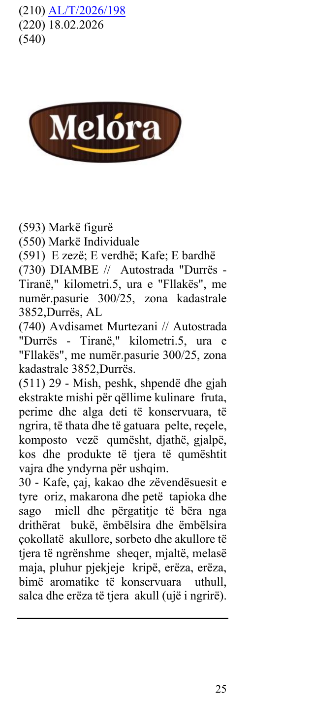 Zëri i markës MELORA në buletin