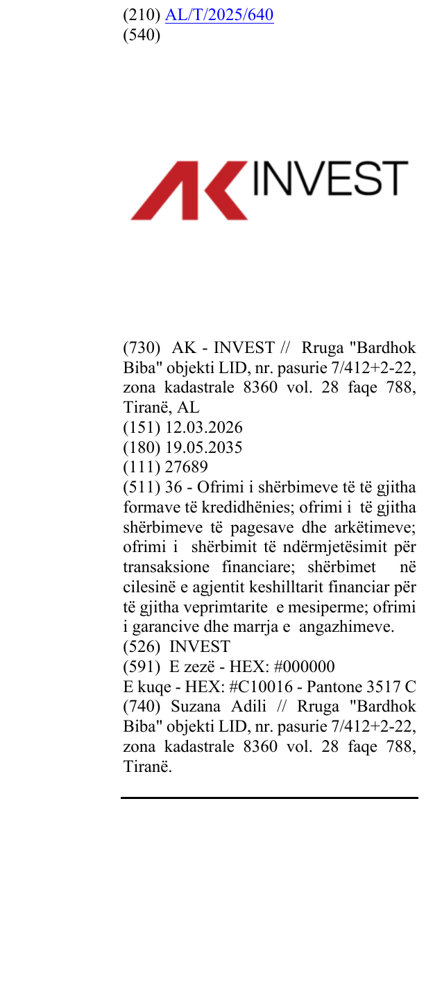 Zëri i markës INVEST në buletin