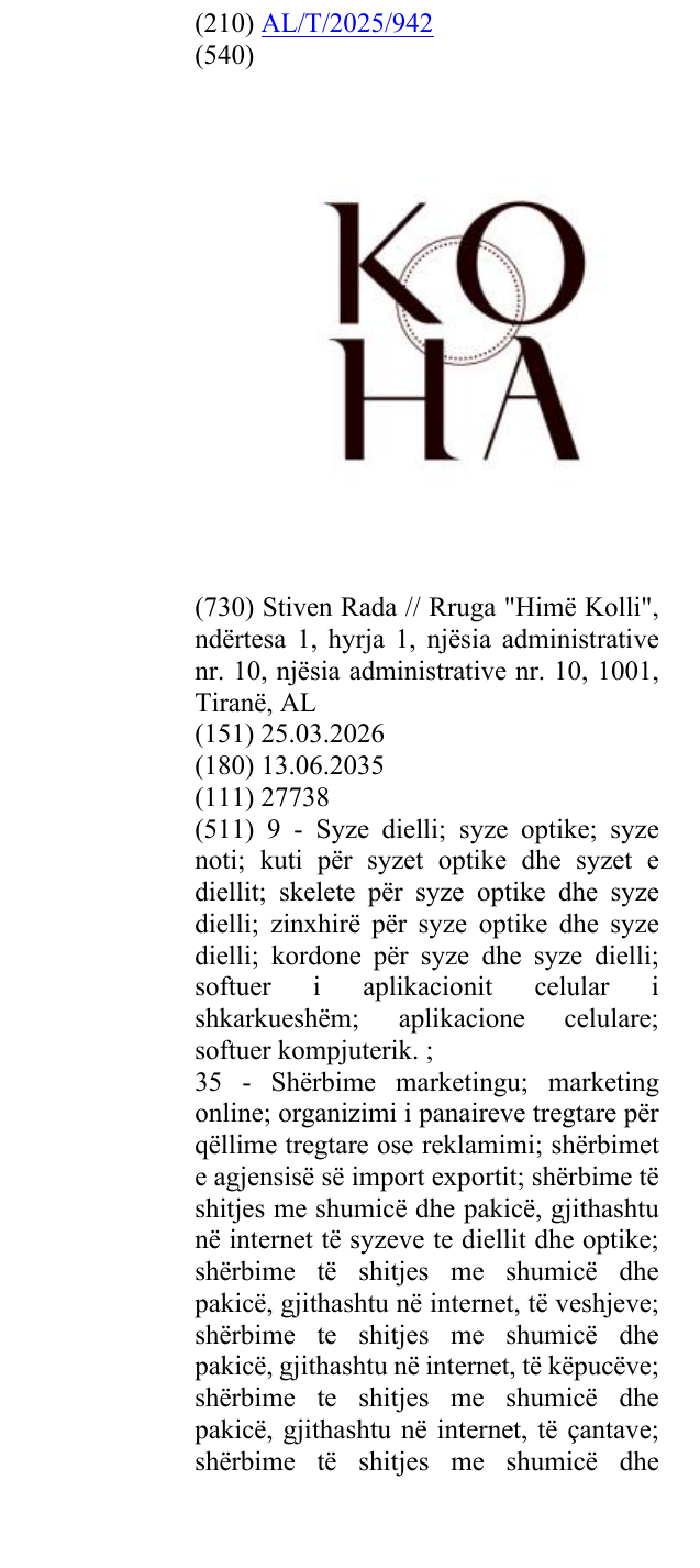 Zëri i markës KOHA në buletin