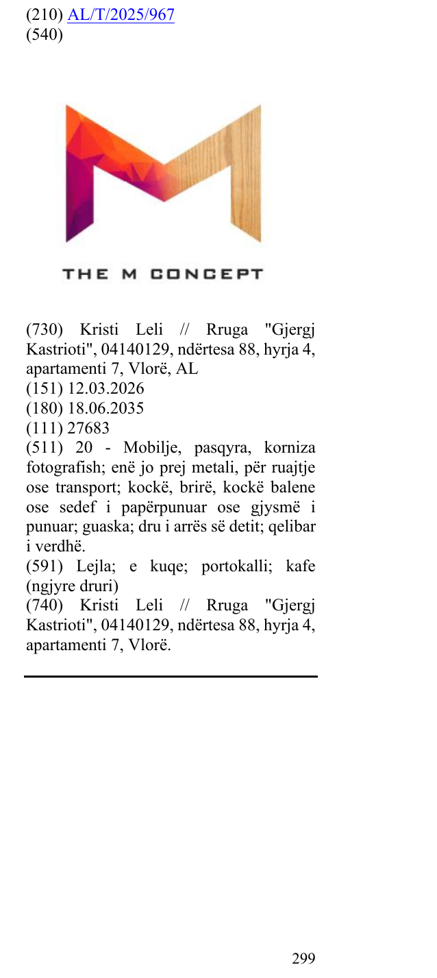 Zëri i markës THE M CONCEPT në buletin
