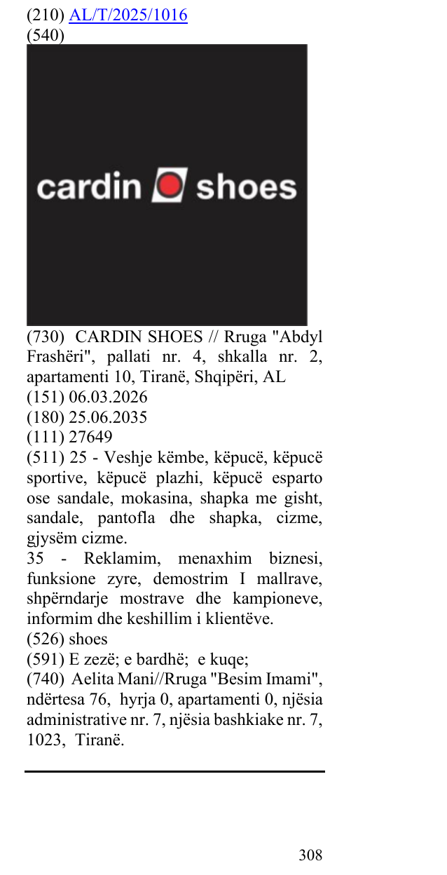 Zëri i markës shoes në buletin
