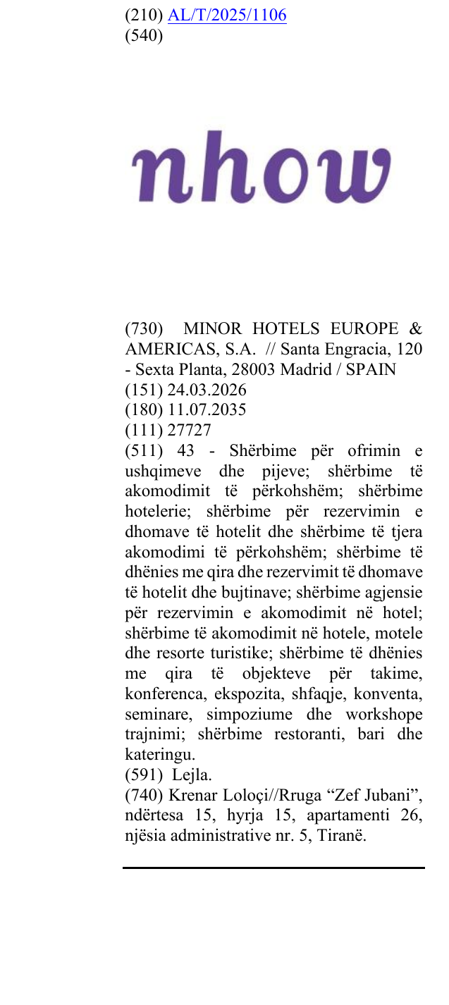Zëri i markës NHOW në buletin