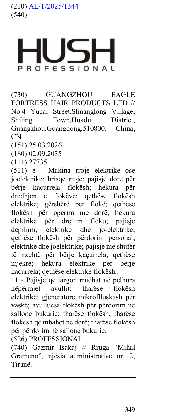 Zëri i markës PROFESSIONAL në buletin