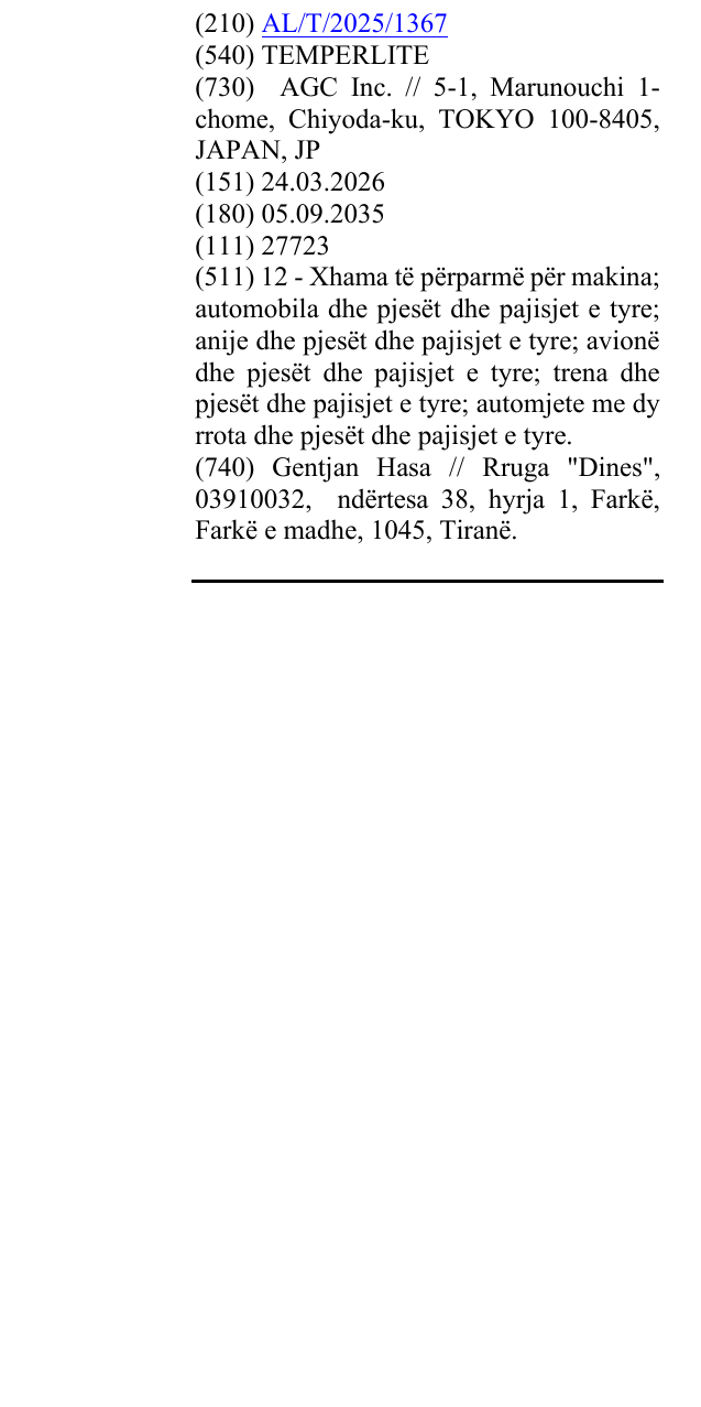 Zëri i markës TEMPERLITE në buletin
