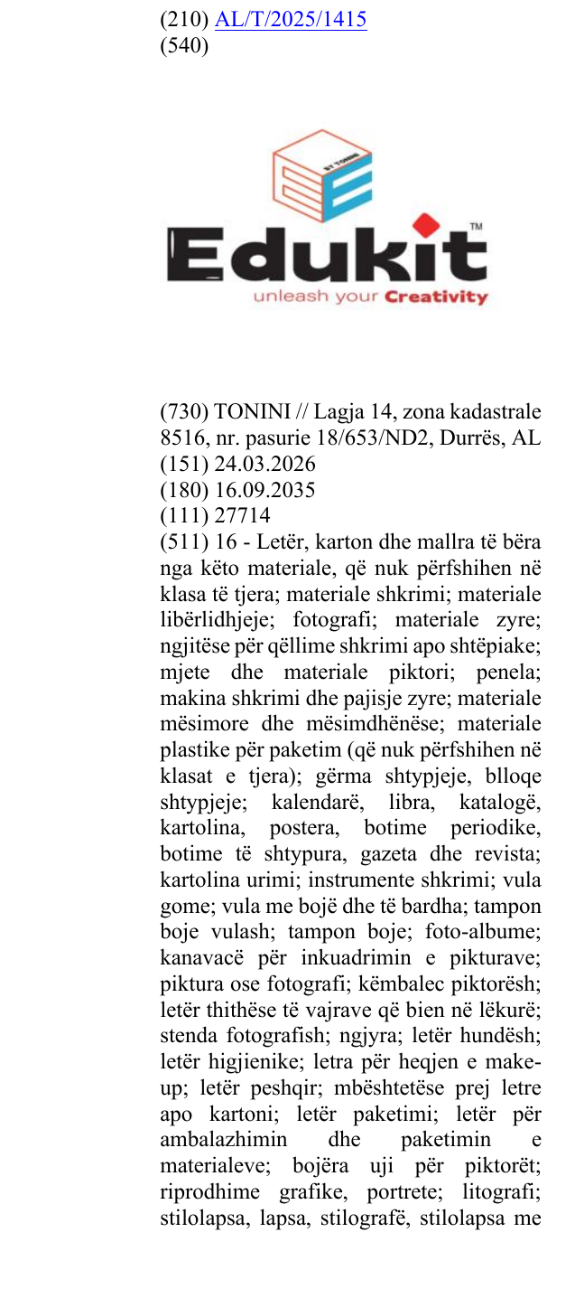 Zëri i markës unleash your creativity, TM në buletin