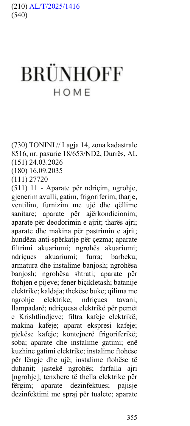 Zëri i markës Home në buletin