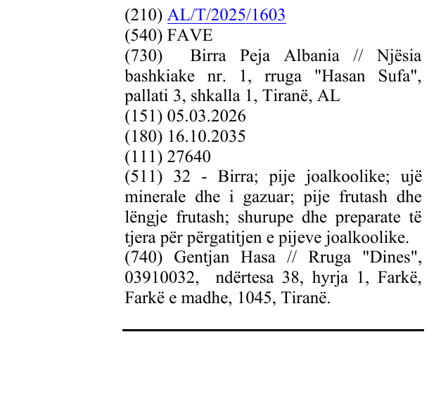 Zëri i markës FAVE në buletin