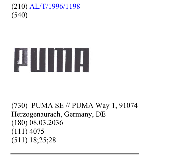 Zëri i markës PUMA në buletin