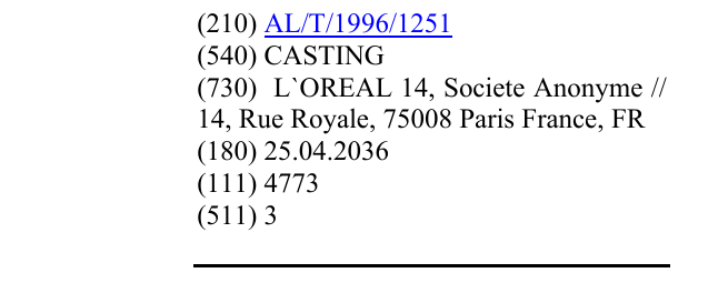 Zëri i markës CASTING në buletin