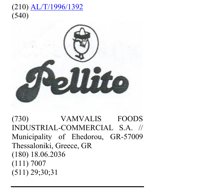Zëri i markës PELLITO në buletin