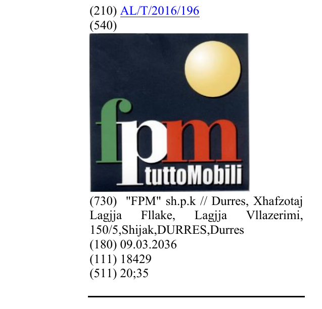 Zëri i markës fpm tuttoMobili në buletin