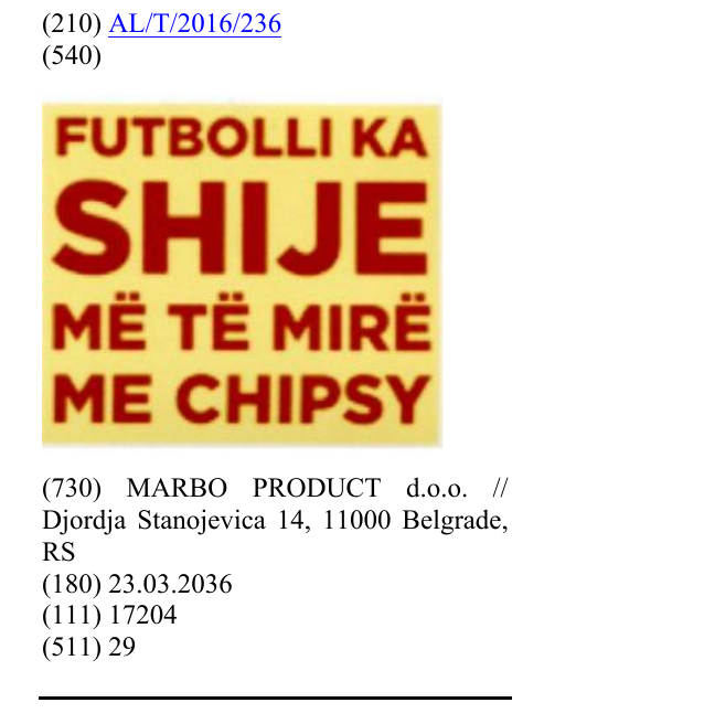 Zëri i markës FUTBOLLI KA SHIJE MË TË MIRË ME CHIPSY në buletin