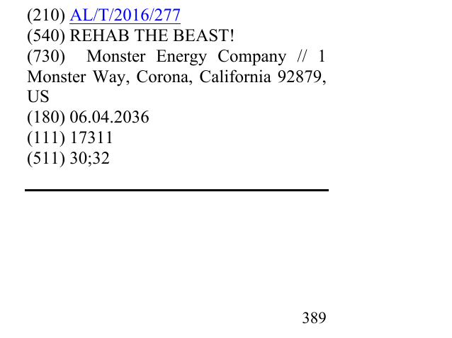 Zëri i markës REHAB THE BEAST! në buletin