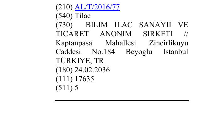 Zëri i markës Tilac në buletin