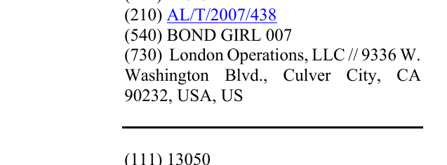 Zëri i markës BOND GIRL 007 në buletin