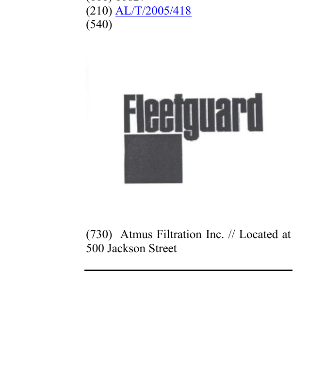 Zëri i markës FLEETGUARD në buletin
