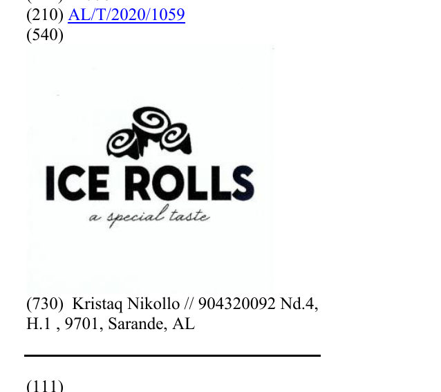 Zëri i markës Ice rolls a special taste në buletin