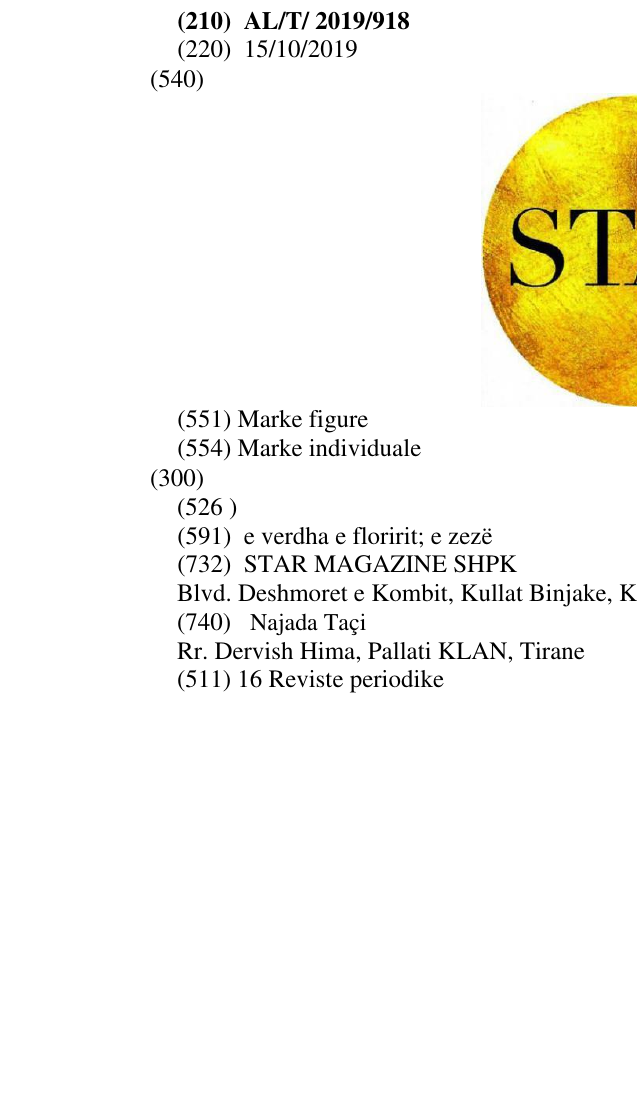 Zëri i markës STAR PEOPLE në buletin