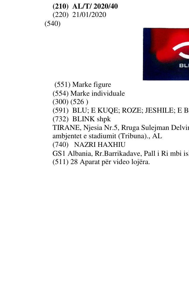 Zëri i markës BLINK në buletin
