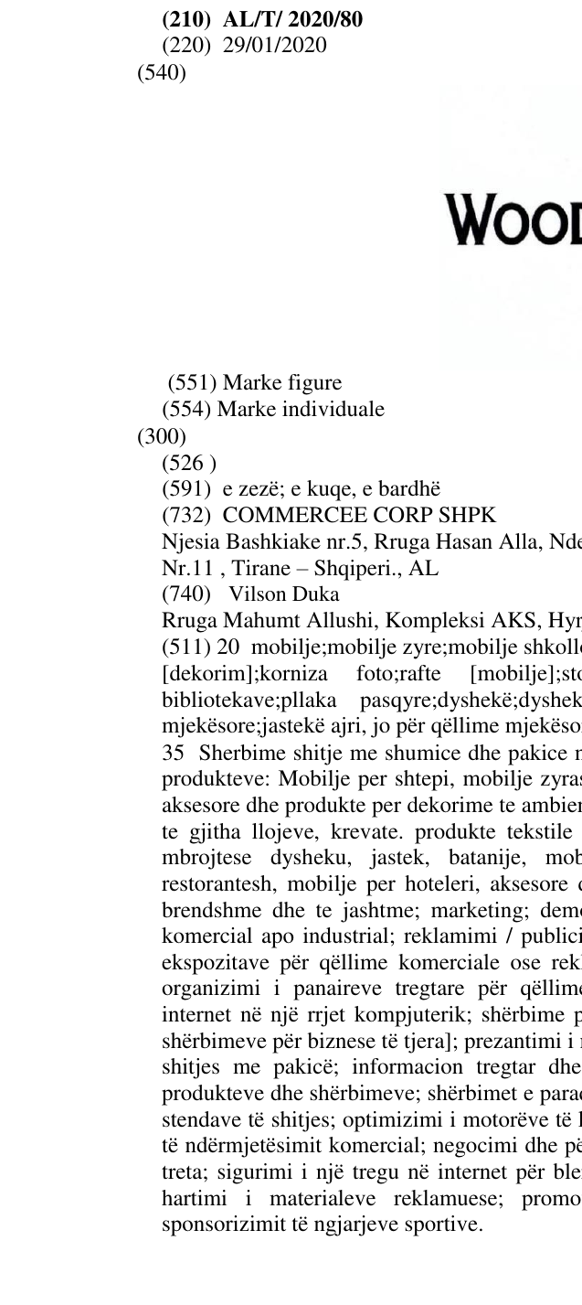 Zëri i markës WOODY në buletin