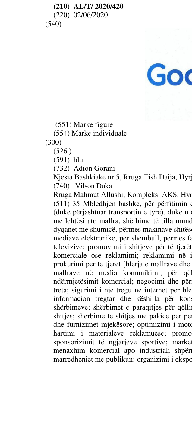 Zëri i markës Goodz në buletin