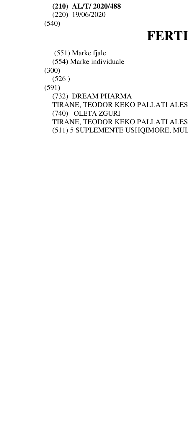 Zëri i markës FERTIL PRO në buletin