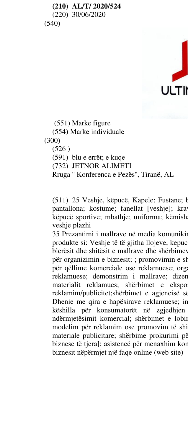 Zëri i markës ULTIMATE në buletin