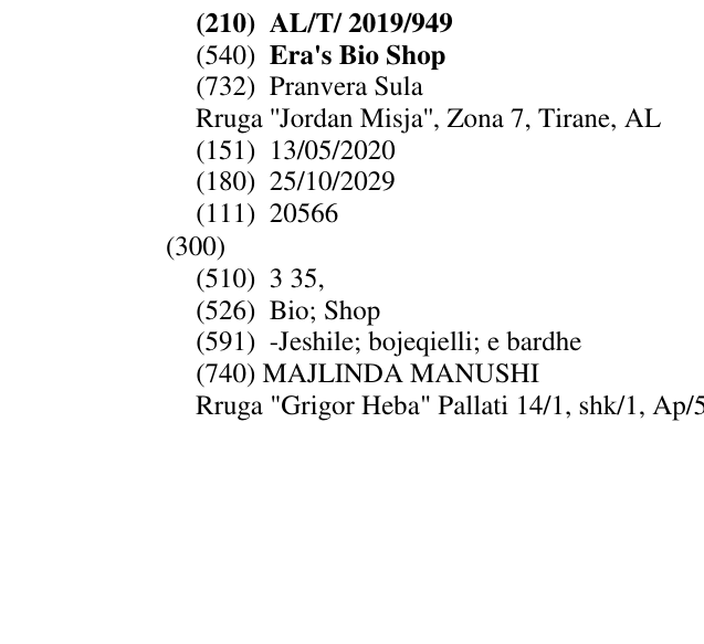 Zëri i markës Era's Bio Shop në buletin