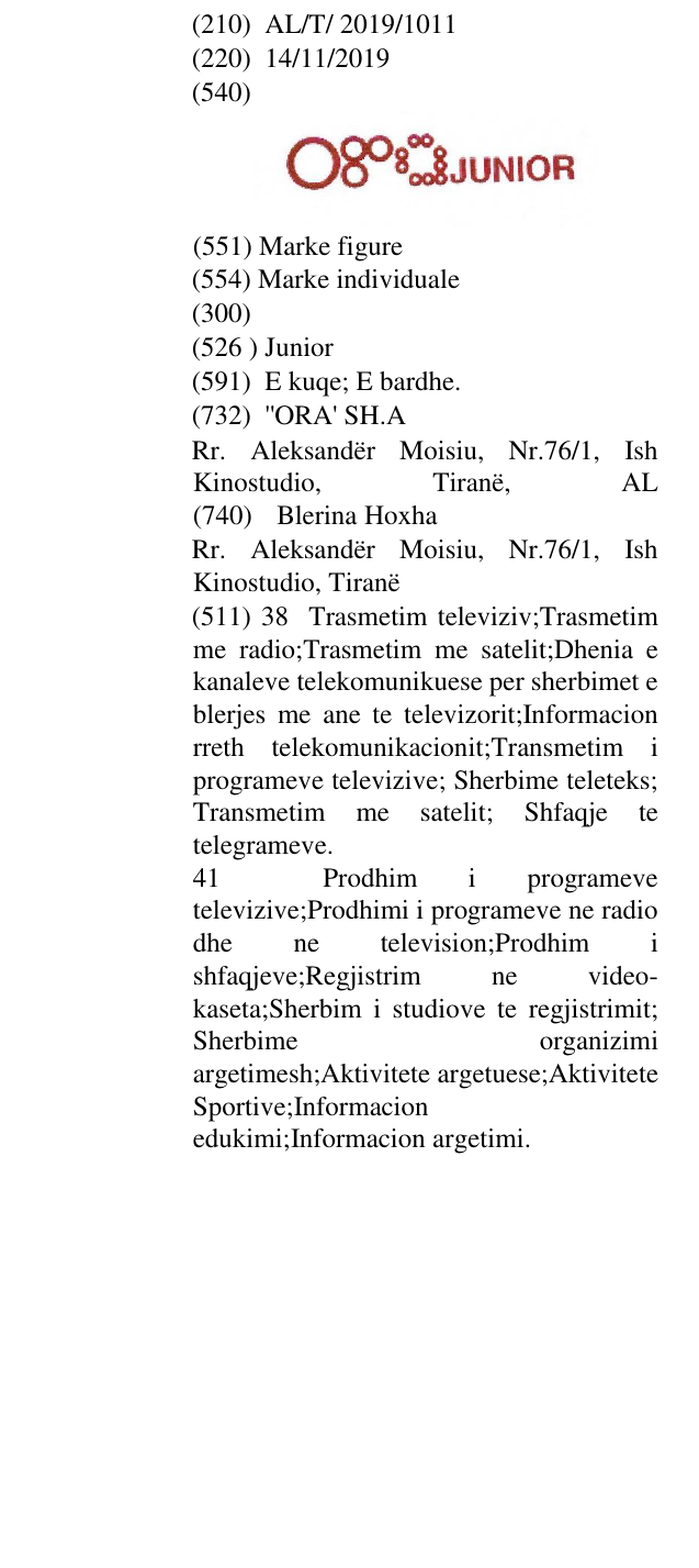 Zëri i markës Junior në buletin