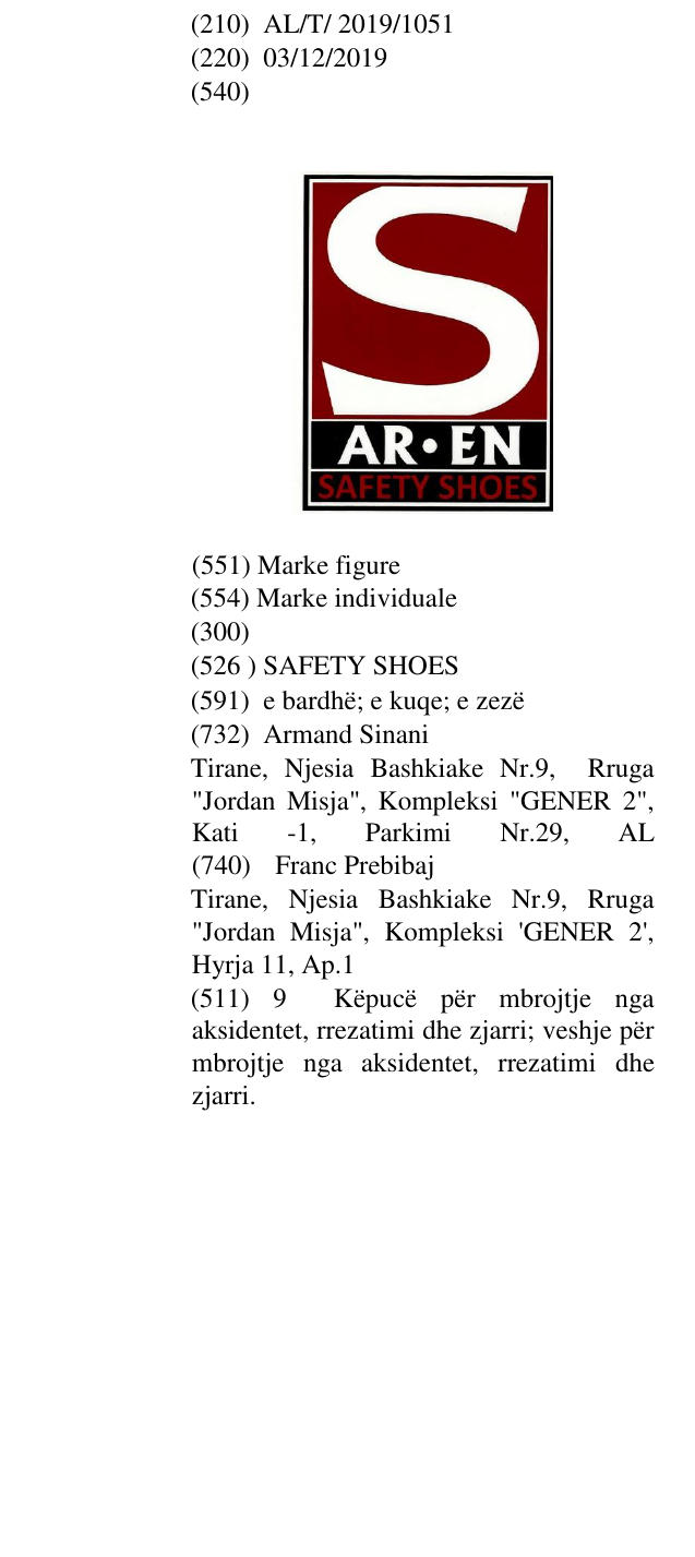 Zëri i markës SAFETY SHOES në buletin