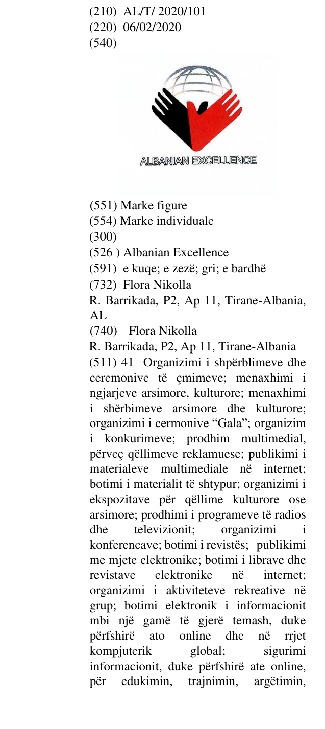 Zëri i markës Albanian Excellence në buletin